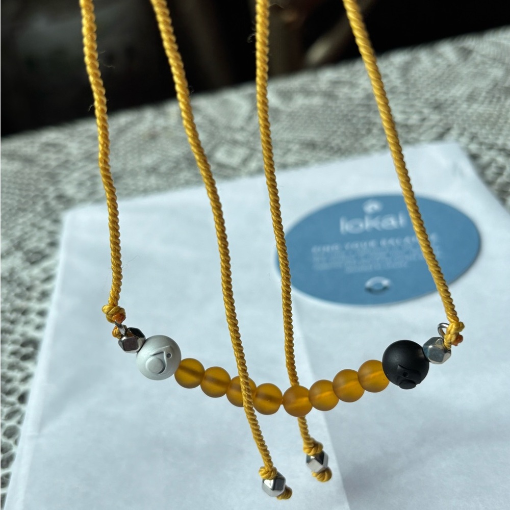 Lokai Glass Bead Necklace, canary, yellow, brand new in bag